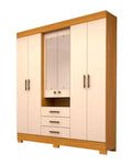 GUARDA ROUPA ACP DEBORA 6 PORTAS CAPELINHA COM ESPELHO