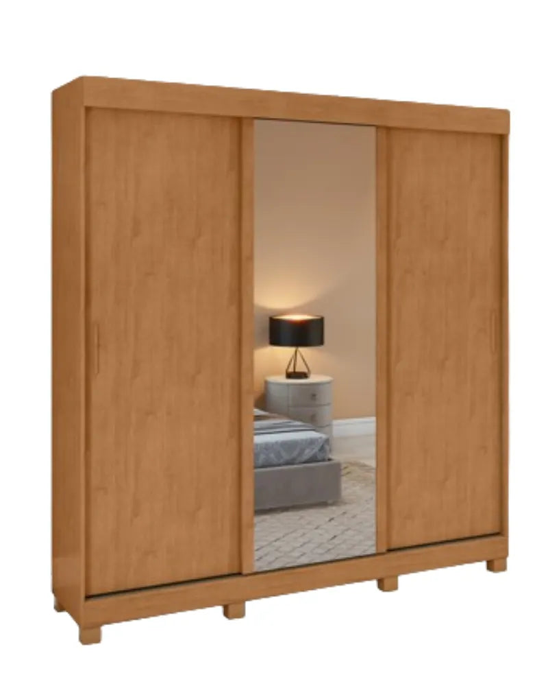 GUARDA ROUPA LOPAS SAION PLUS 3 PORTAS GLASS C/PES