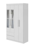 GUARDA-ROUPA LOPAS ZEUS 4 PORTAS 2021 COM ESPELHO E COM PÉS PVC