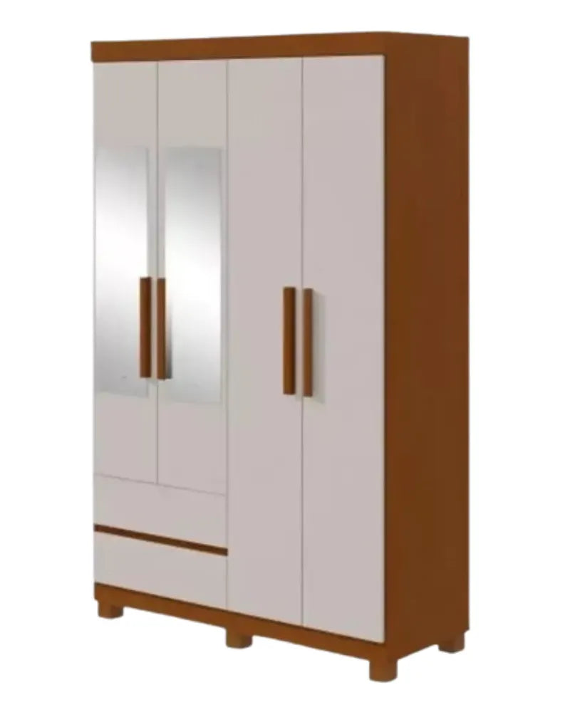 GUARDA-ROUPA LOPAS ZEUS 4 PORTAS 2021 COM ESPELHO E COM PÉS PVC