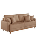 SOFA SOFTLINE MARTE RETR C/PUFF LINHO MARROM